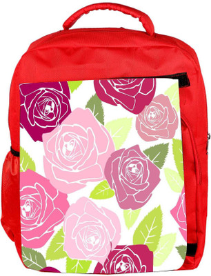 

Snoogg Eco Friendly Canvas Colorful Roses Designer Backpack Rucksack School Travel Unisex Casual Canvas Bag Bookbag Satchel 5 L Backpack(Red)