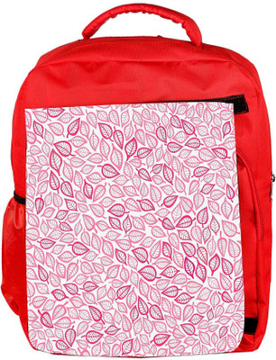 

Snoogg Eco Friendly Canvas Pink Pattern Leaves Designer Backpack Rucksack School Travel Unisex Casual Canvas Bag Bookbag Satchel 5 L Backpack(Red)
