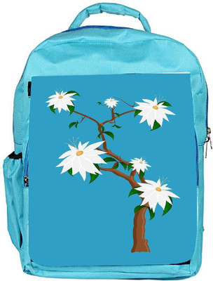 

Snoogg Eco Friendly Canvas White Flowers Plant Backpack Rucksack School Travel Unisex Casual Canvas Bag Bookbag Satchel 5 L Backpack(Blue)