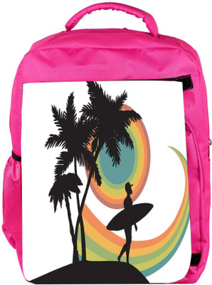 

Snoogg Eco Friendly Canvas Tropical Background Backpack Rucksack School Travel Unisex Casual Canvas Bag Bookbag Satchel 5 L Backpack(Pink)