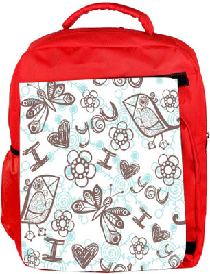

Snoogg Eco Friendly Canvas Multicolor I Love You Designer Backpack Rucksack School Travel Unisex Casual Canvas Bag Bookbag Satchel 5 L Backpack(Red)
