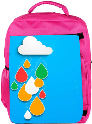 

Snoogg Eco Friendly Canvas Bstract Rainy Season Background With Cloud And Colorful Water Drops Backpack Rucksack School Travel Unisex Casual Canvas Bag Bookbag Satchel 5 L Backpack(Pink)