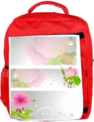 

Snoogg Eco Friendly Canvas Flourish Vector Banner Backpack Rucksack School Travel Unisex Casual Canvas Bag Bookbag Satchel 5 L Backpack(Red)