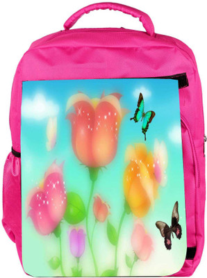

Snoogg Eco Friendly Canvas Sparkling Roses And Butterflies 2700 Backpack Rucksack School Travel Unisex Casual Canvas Bag Bookbag Satchel 5 L Backpack(Pink)
