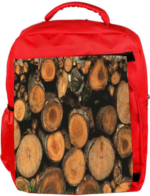

Snoogg Eco Friendly Canvas Trees Cutted Down Designer Backpack Rucksack School Travel Unisex Casual Canvas Bag Bookbag Satchel 5 L Backpack(Red)
