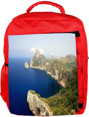 

Snoogg Eco Friendly Canvas Blue Water Mountain Designer Backpack Rucksack School Travel Unisex Casual Canvas Bag Bookbag Satchel 5 L Backpack(Red)