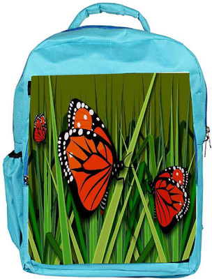 

Snoogg Eco Friendly Canvas Butterflies Designer Backpack Rucksack School Travel Unisex Casual Canvas Bag Bookbag Satchel 5 L Backpack(Blue)