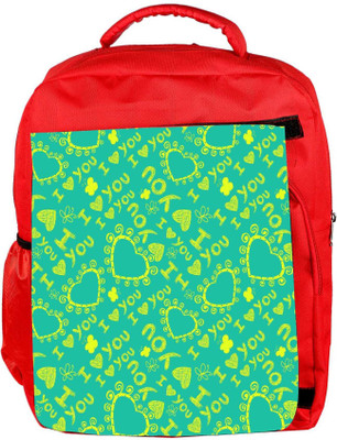 

Snoogg Eco Friendly Canvas Yellow I Love You Designer Backpack Rucksack School Travel Unisex Casual Canvas Bag Bookbag Satchel 5 L Backpack(Red)
