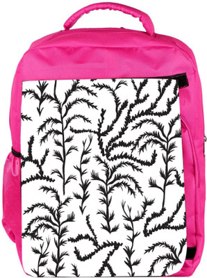 

Snoogg Eco Friendly Canvas Black Plants Designer Backpack Rucksack School Travel Unisex Casual Canvas Bag Bookbag Satchel 5 L Backpack(Pink)