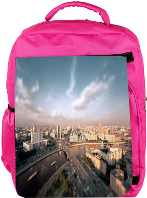 

Snoogg Eco Friendly Canvas Lake And City Designer Backpack Rucksack School Travel Unisex Casual Canvas Bag Bookbag Satchel 5 L Backpack(Pink)