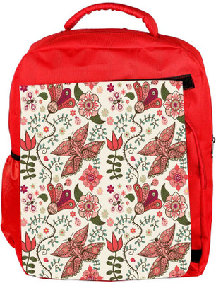 

Snoogg Eco Friendly Canvas Lite Butterfly Designer Backpack Rucksack School Travel Unisex Casual Canvas Bag Bookbag Satchel 5 L Backpack(Red)