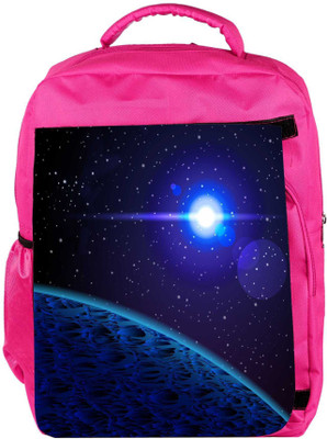 

Snoogg Eco Friendly Canvas Blue Planet Backpack Rucksack School Travel Unisex Casual Canvas Bag Bookbag Satchel 5 L Backpack(Pink)