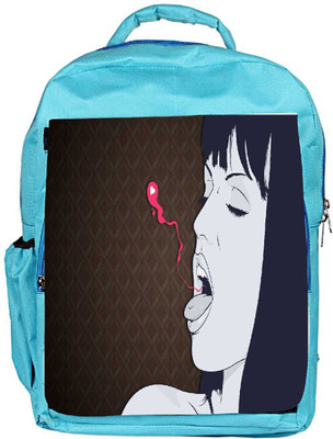 

Snoogg Eco Friendly Canvas Breathing Out Love Vector Designer Backpack Rucksack School Travel Unisex Casual Canvas Bag Bookbag Satchel 5 L Backpack(Blue)