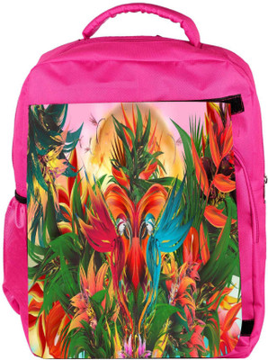 

Snoogg Eco Friendly Canvas Digital Bird Graphic Backpack Rucksack School Travel Unisex Casual Canvas Bag Bookbag Satchel 5 L Backpack(Pink)