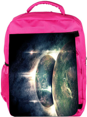 

Snoogg Eco Friendly Canvas Reflection Of Earth Designer Backpack Rucksack School Travel Unisex Casual Canvas Bag Bookbag Satchel 5 L Backpack(Pink)