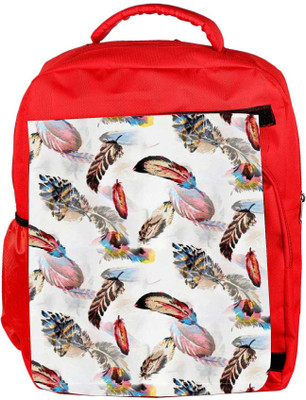 

Snoogg Eco Friendly Canvas Colorful Feather Designer Backpack Rucksack School Travel Unisex Casual Canvas Bag Bookbag Satchel 5 L Backpack(Red)