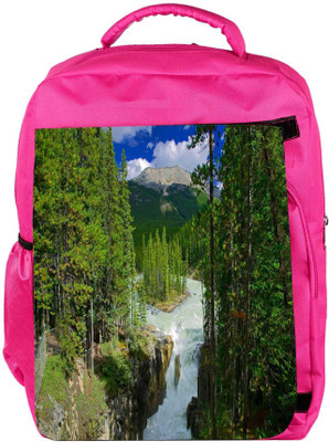 

Snoogg Eco Friendly Canvas Water Flowing Designer Backpack Rucksack School Travel Unisex Casual Canvas Bag Bookbag Satchel 5 L Backpack(Pink)