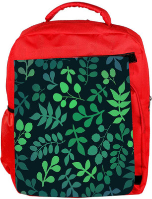 

Snoogg Eco Friendly Canvas Seamless Pattern With Leaf Backpack Rucksack School Travel Unisex Casual Canvas Bag Bookbag Satchel 5 L Backpack(Red)