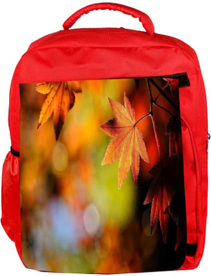 

Snoogg Eco Friendly Canvas Autumn Leaves In Trees Designer Backpack Rucksack School Travel Unisex Casual Canvas Bag Bookbag Satchel 5 L Backpack(Red)