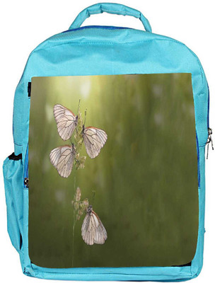 

Snoogg Eco Friendly Canvas White Butterfly Designer Backpack Rucksack School Travel Unisex Casual Canvas Bag Bookbag Satchel 5 L Backpack(Blue)