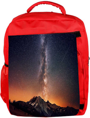 

Snoogg Eco Friendly Canvas Milky Way Above The Mountains Designer Backpack Rucksack School Travel Unisex Casual Canvas Bag Bookbag Satchel 5 L Backpack(Red)