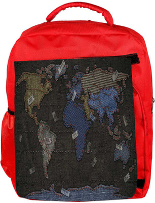 

Snoogg Eco Friendly Canvas Black And Golden Map Designer Backpack Rucksack School Travel Unisex Casual Canvas Bag Bookbag Satchel 5 L Backpack(Red)