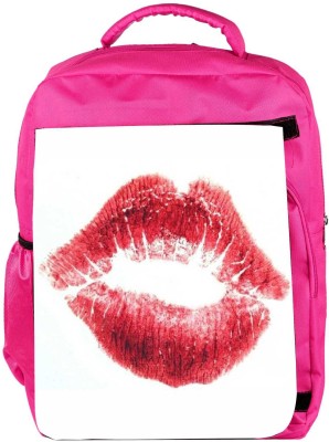 

Snoogg Eco Friendly Canvas Red Lips Kiss Backpack Rucksack School Travel Unisex Casual Canvas Bag Bookbag Satchel 5 L Backpack(Pink)