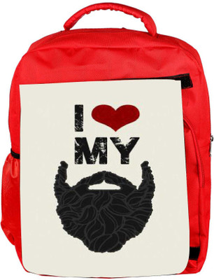 

Snoogg Eco Friendly Canvas I Love My Beard 2766 Backpack Rucksack School Travel Unisex Casual Canvas Bag Bookbag Satchel 5 L Backpack(Red)