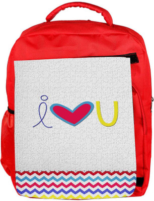 

Snoogg Eco Friendly Canvas I Love You White Backpack Rucksack School Travel Unisex Casual Canvas Bag Bookbag Satchel 5 L Backpack(Red)