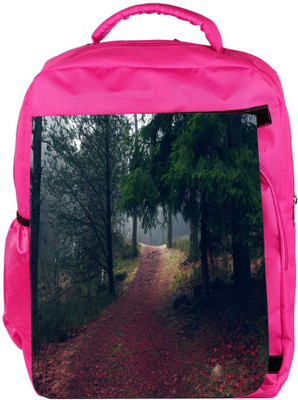 

Snoogg Eco Friendly Canvas Red Road Forest Designer Backpack Rucksack School Travel Unisex Casual Canvas Bag Bookbag Satchel 5 L Backpack(Pink)