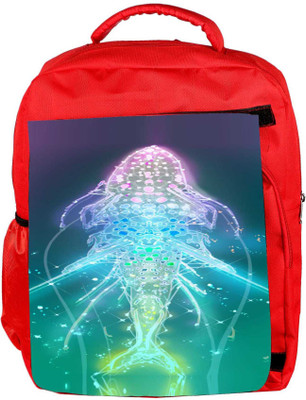 

Snoogg Eco Friendly Canvas Digital Fishy Backpack Rucksack School Travel Unisex Casual Canvas Bag Bookbag Satchel 5 L Backpack(Red)