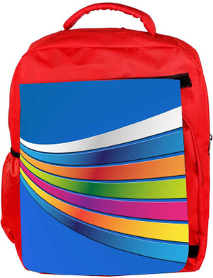 Snoogg Eco Friendly Canvas Blue Background Strips Designer Backpack Rucksack School Travel Unisex Casual Canvas Bag Bookbag Satchel 5 L Backpack(Red)