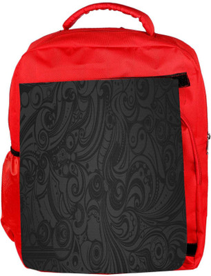 

Snoogg Eco Friendly Canvas Black Abstarct Pattern Designer Backpack Rucksack School Travel Unisex Casual Canvas Bag Bookbag Satchel 5 L Backpack(Red)