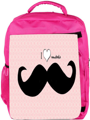 

Snoogg Eco Friendly Canvas I Love Mustache Backpack Rucksack School Travel Unisex Casual Canvas Bag Bookbag Satchel 5 L Backpack(Pink)