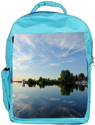 

Snoogg Eco Friendly Canvas Trees And River Designer Backpack Rucksack School Travel Unisex Casual Canvas Bag Bookbag Satchel 5 L Backpack(Blue)