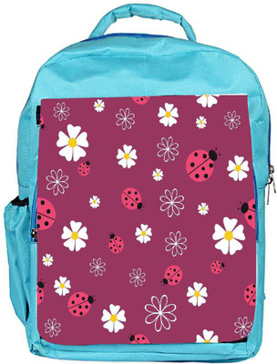 

Snoogg Eco Friendly Canvas Spring Seamless Pattern With Flowers And Ladybirds Backpack Rucksack School Travel Unisex Casual Canvas Bag Bookbag Satchel 5 L Backpack(Blue)