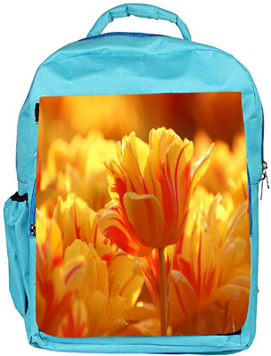 

Snoogg Eco Friendly Canvas Orange Tulips Designer Backpack Rucksack School Travel Unisex Casual Canvas Bag Bookbag Satchel 5 L Backpack(Blue)
