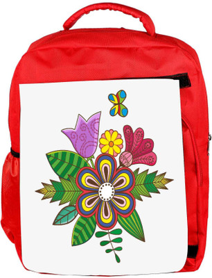 

Snoogg Eco Friendly Canvas Floral Background Backpack Rucksack School Travel Unisex Casual Canvas Bag Bookbag Satchel 5 L Backpack(Red)