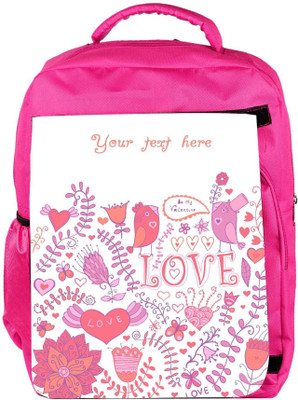 

Snoogg Eco Friendly Canvas Your Text Here White Pattern Designer Backpack Rucksack School Travel Unisex Casual Canvas Bag Bookbag Satchel 5 L Backpack(Pink)