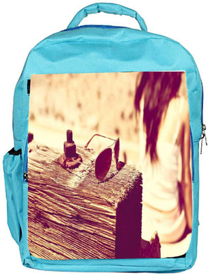 

Snoogg Eco Friendly Canvas Girl With Glares Designer Backpack Rucksack School Travel Unisex Casual Canvas Bag Bookbag Satchel 5 L Backpack(Blue)