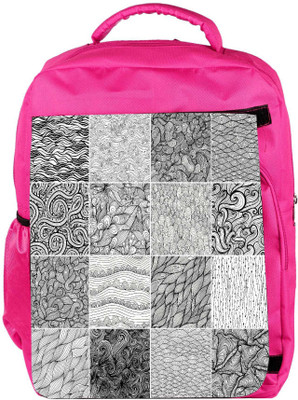 

Snoogg Eco Friendly Canvas Set 3 Sixteen Black And White Wave Patterns Seamlessly Tilingseamless Pat Backpack Rucksack School Travel Unisex Casual Canvas Bag Bookbag Satchel 5 L Backpack(Pink)