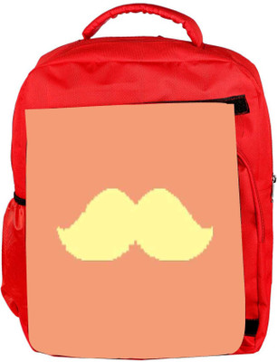 

Snoogg Eco Friendly Canvas Minimal Yellow Mustache Backpack Rucksack School Travel Unisex Casual Canvas Bag Bookbag Satchel 5 L Backpack(Red)