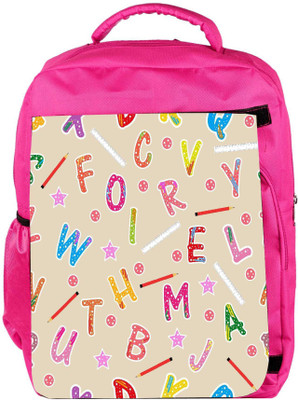 

Snoogg Eco Friendly Canvas Crayons Alphabets Designer Backpack Rucksack School Travel Unisex Casual Canvas Bag Bookbag Satchel 5 L Backpack(Pink)