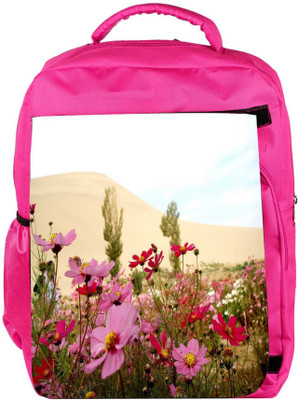 

Snoogg Eco Friendly Canvas Green Leaves Designer Backpack Rucksack School Travel Unisex Casual Canvas Bag Bookbag Satchel 5 L Backpack(Pink)