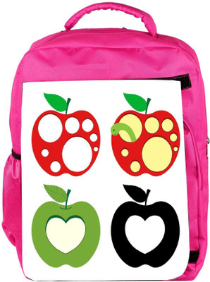 

Snoogg Eco Friendly Canvas Colorful Apples Designer Backpack Rucksack School Travel Unisex Casual Canvas Bag Bookbag Satchel 5 L Backpack(Pink)
