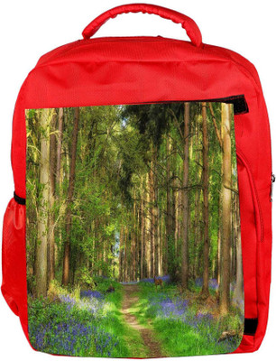 

Snoogg Eco Friendly Canvas Abstract Purple Flower Designer Backpack Rucksack School Travel Unisex Casual Canvas Bag Bookbag Satchel 5 L Backpack(Red)