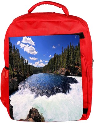 

Snoogg Eco Friendly Canvas Waterfall Designer Backpack Rucksack School Travel Unisex Casual Canvas Bag Bookbag Satchel 5 L Backpack(Red)