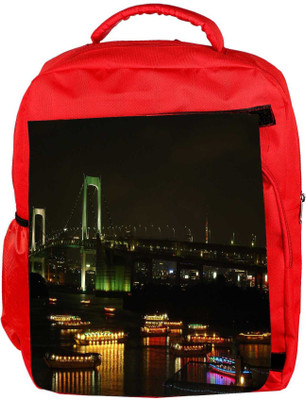 

Snoogg Eco Friendly Canvas City At Night Designer Backpack Rucksack School Travel Unisex Casual Canvas Bag Bookbag Satchel 5 L Backpack(Red)