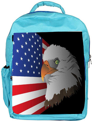 

Snoogg Eco Friendly Canvas Flag Background With Eagle Backpack Rucksack School Travel Unisex Casual Canvas Bag Bookbag Satchel 5 L Backpack(Blue)