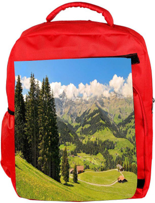 

Snoogg Eco Friendly Canvas Tall Trees Designer Backpack Rucksack School Travel Unisex Casual Canvas Bag Bookbag Satchel 5 L Backpack(Red)